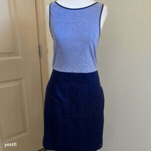 Smartwool Sloan lake Mini Dress Merino Wool Colorblock Navy Blue White S